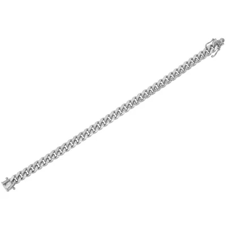 Italian Sterling Silver Diamond-Cut Cuban Chain Bracelet, 8.5"