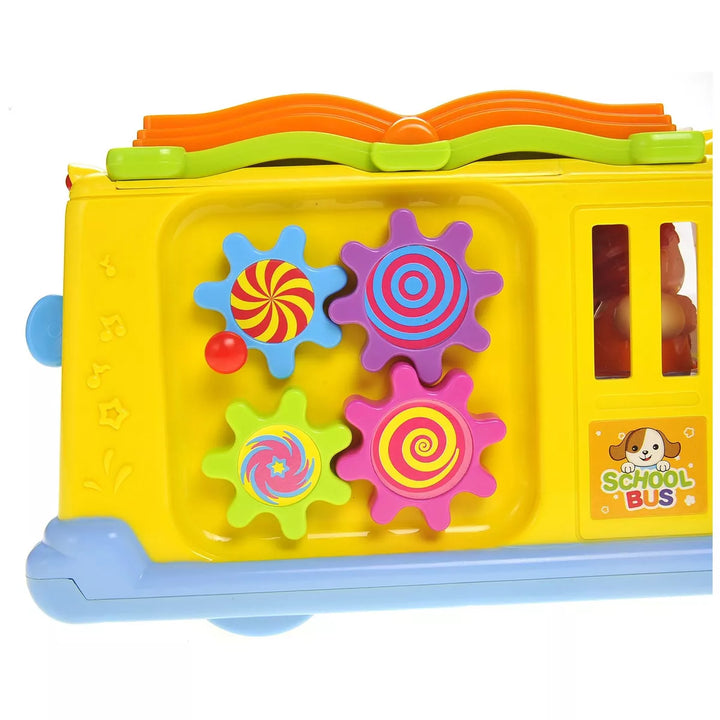 Insten Learning School Bus Toy with Flashing Lights & Sounds for Toddlers Education