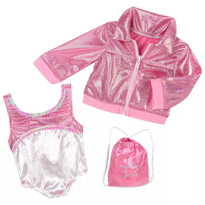 Sophia’S Gymnastics Leotard & Nylon Jacket for 18" Dolls, Pink