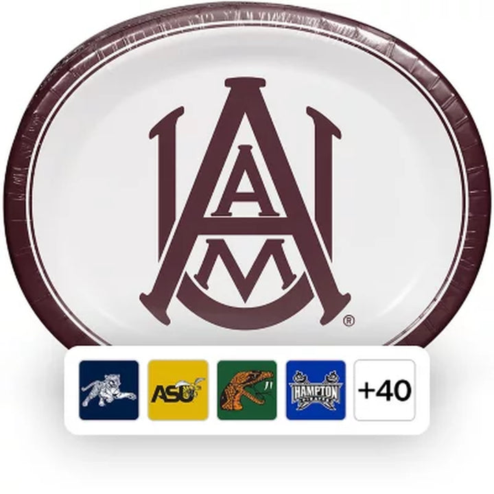 NCAA HBCU Oval Paper Plates, 10" X 12" , 50 Ct. (Choose Your Team)