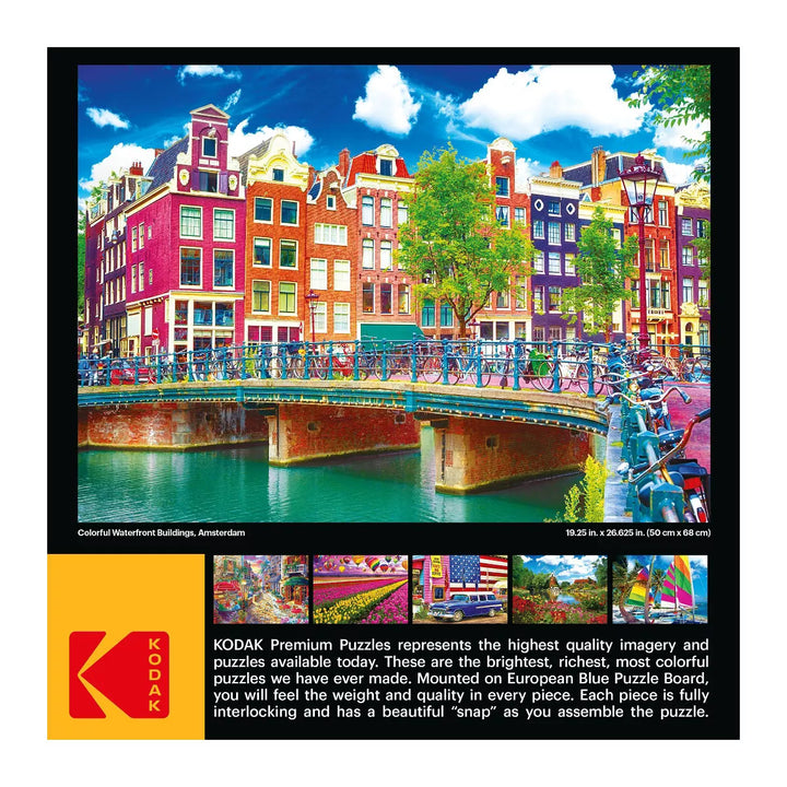 Kodak Premium - Colorful Waterfront Buildings Amsterdam - 1000 Piece Jigsaw Puzzle