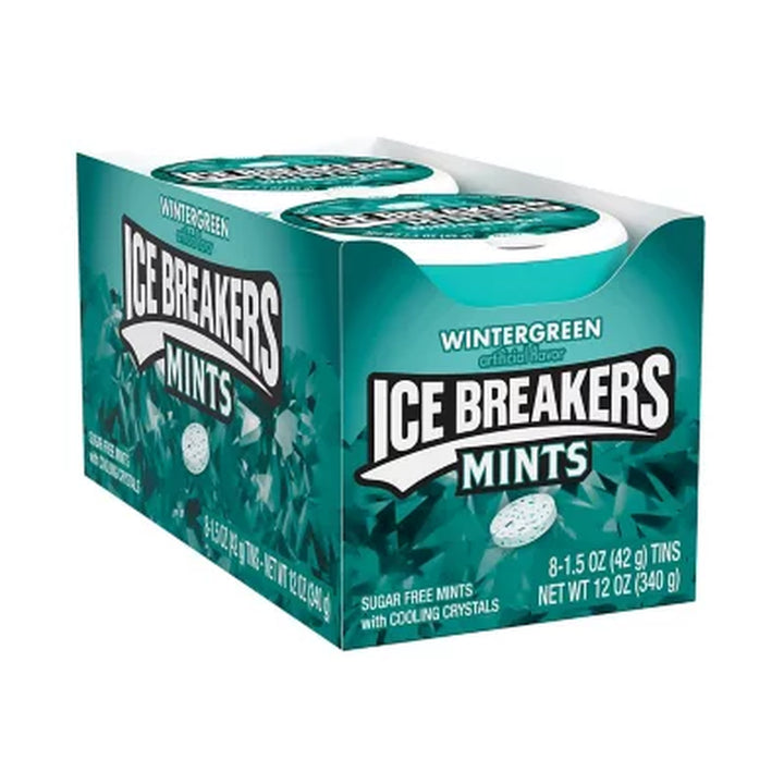 ICE BREAKERS Wintergreen Sugar Free Breath Mints, 1.5 Oz., 8 Pk.