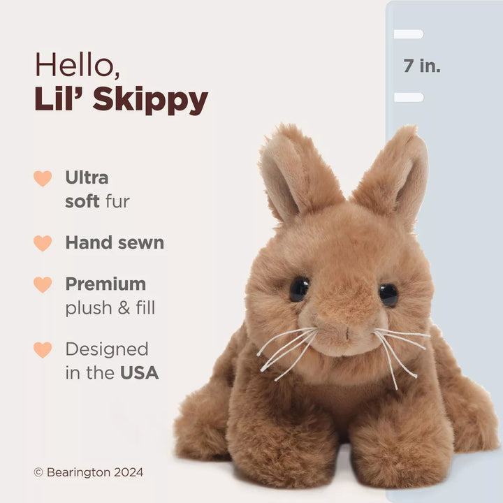 Bearington Lil' Skippy the Stuffed Bunny Plush, 7 Inch Stuffed Bunnies for Easter