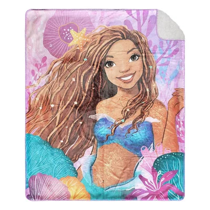 Disney Little Mermaid Cloud Faux Fur Throw, 50" X 60"