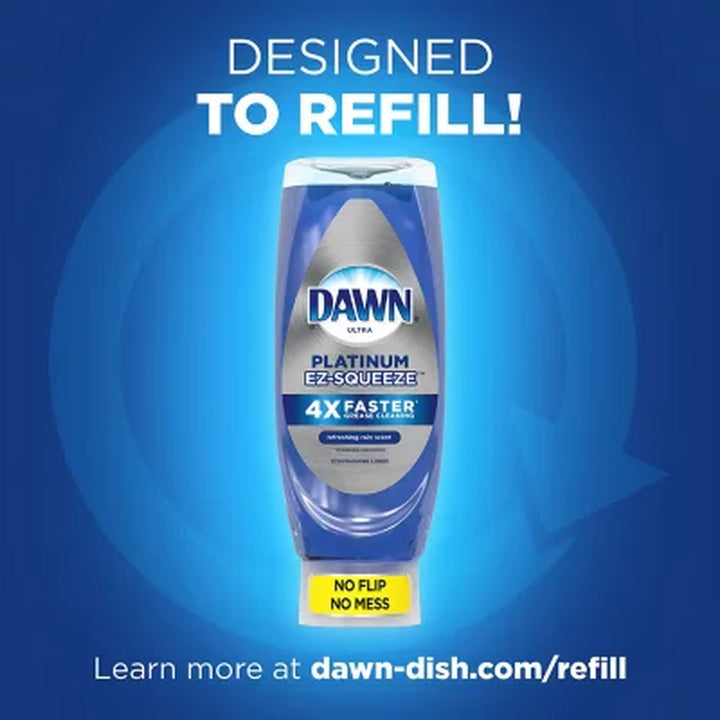 Dawn Ez-Squeeze Platinum Liquid Dish Soap, Refreshing Rain Scent 24.3 Fl. Oz., 4 Pk.
