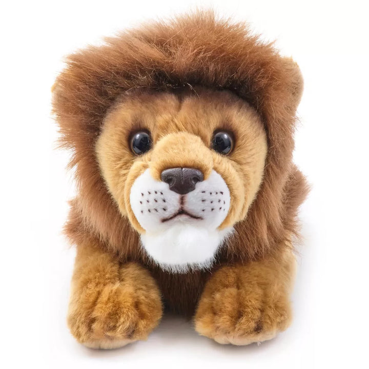 Bearington King the Lion: Realistic Plush Ultra-Soft 14" Long Stuffed Animal Toy Made with Premium Fill and Poseable Limbs