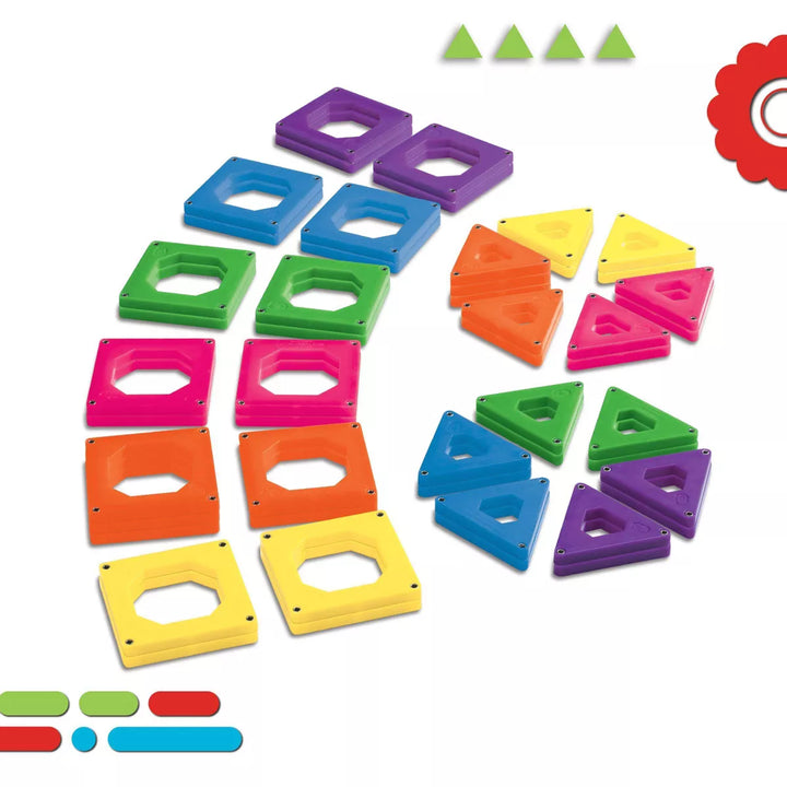 Discovery Kids Magnetic Tile Building Blocks Set 50Pc