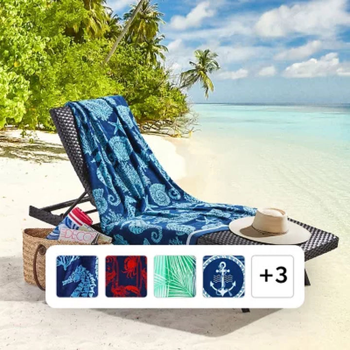 Member'S Mark Oversized 2Pk Beach Towels, 40" X 72", Assorted Designs