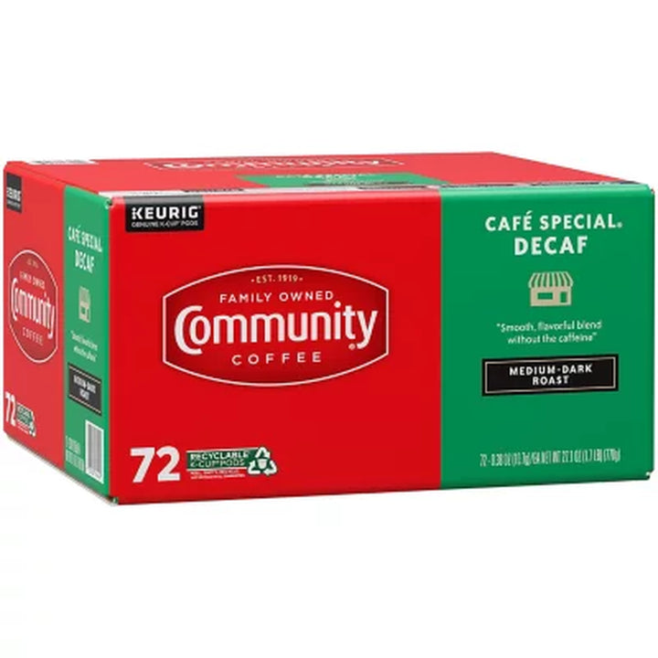 Community Coffee Café Special Decaf Medium-Dark Roast Single Serve (72 Ct.)