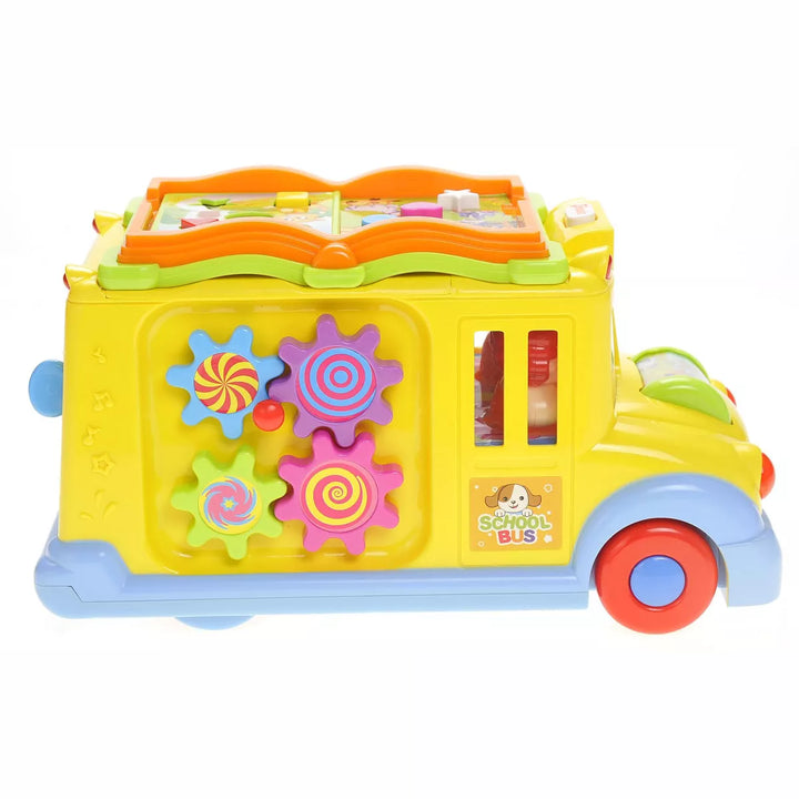 Ready! Set! Go! Educational Interactive School Bus Toy with Flashing Lights & Sounds, Great for Kids and Toddlers