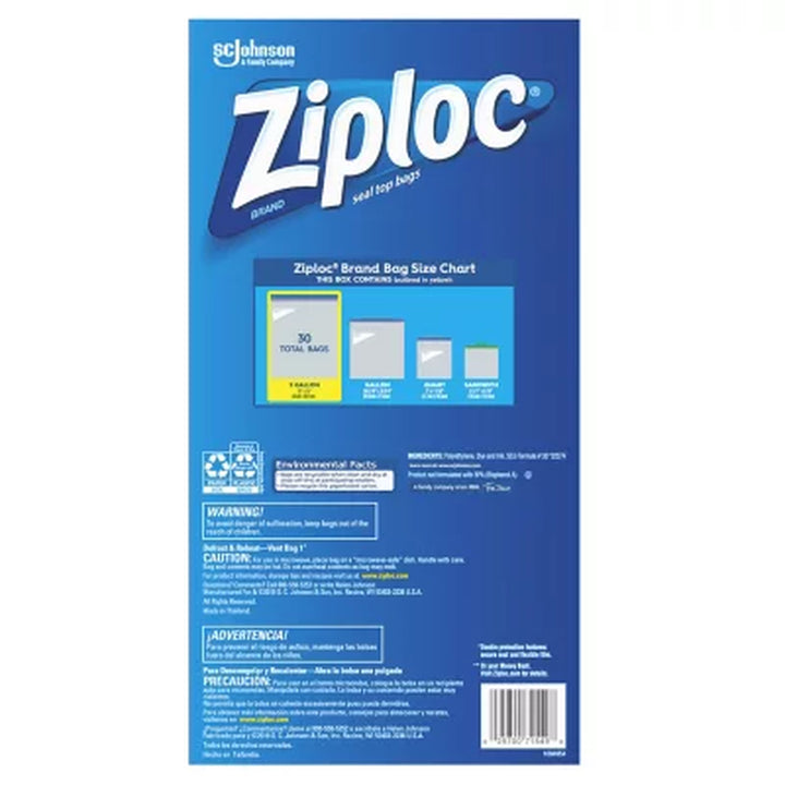Ziploc 2-Gallon Seal Top Freezer Bags, 30 Ct.