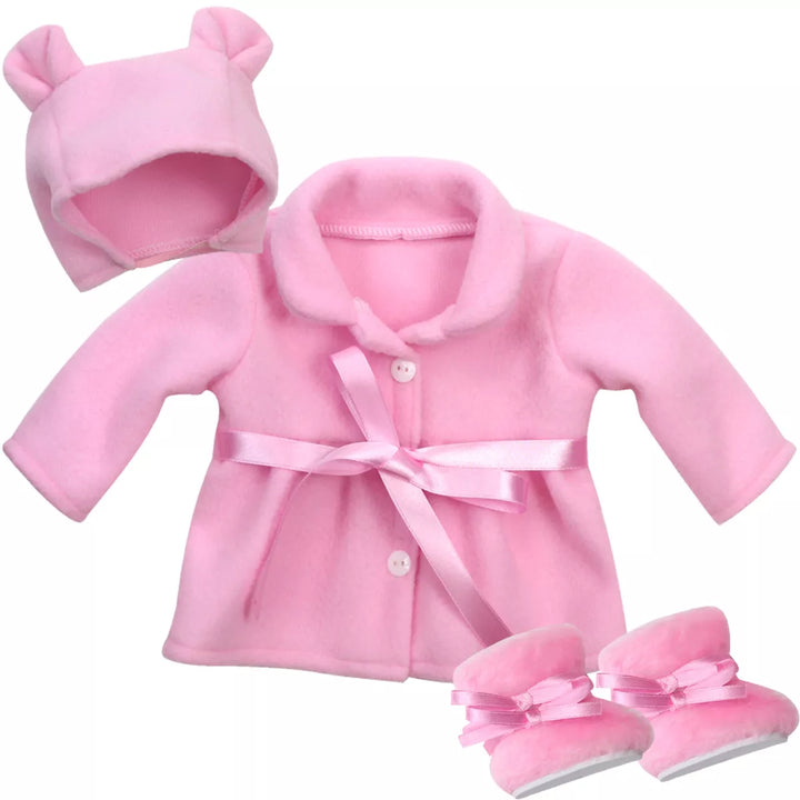 Sophia’S Winter Coat, Hat and Boots Set for 15'' Dolls, Light Pink