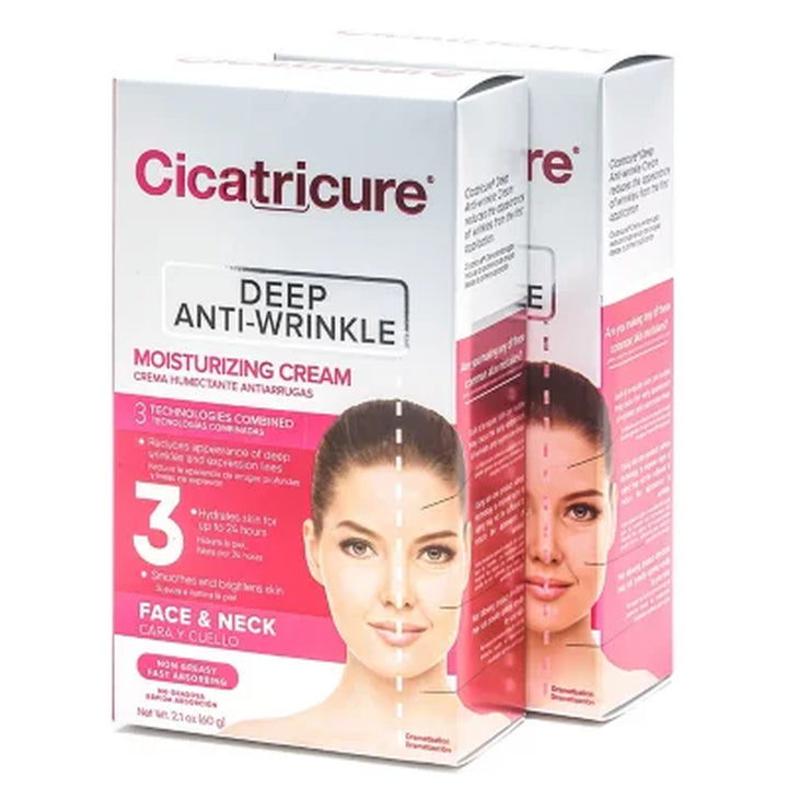 Cicatricure Anti-Wrinkle Face Cream, Reduces Fine Lines and Wrinkles with Qacetyl10 1 Fl. Oz, 2 Pk.