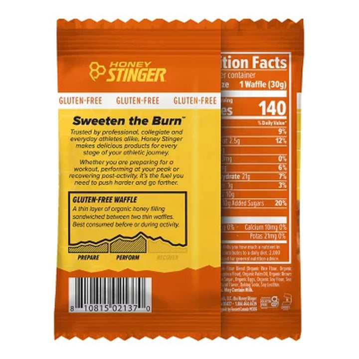 Honey Stinger Gluten Free Salted Caramel Waffle Organic Healthy Snack 12 Ct.