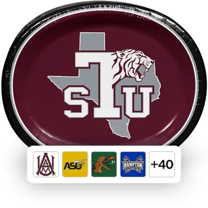NCAA HBCU Oval Paper Plates, 10" X 12" , 50 Ct. (Choose Your Team)