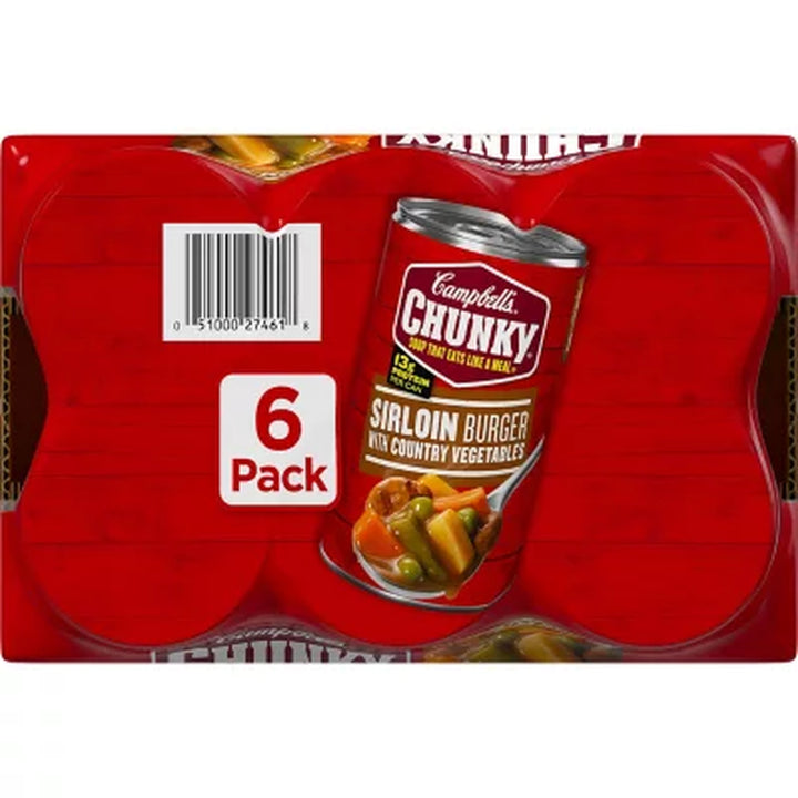 Campbell'S Chunky Sirloin Burger with Country Vegetables Soup 18.8 Oz., 6 Pk.