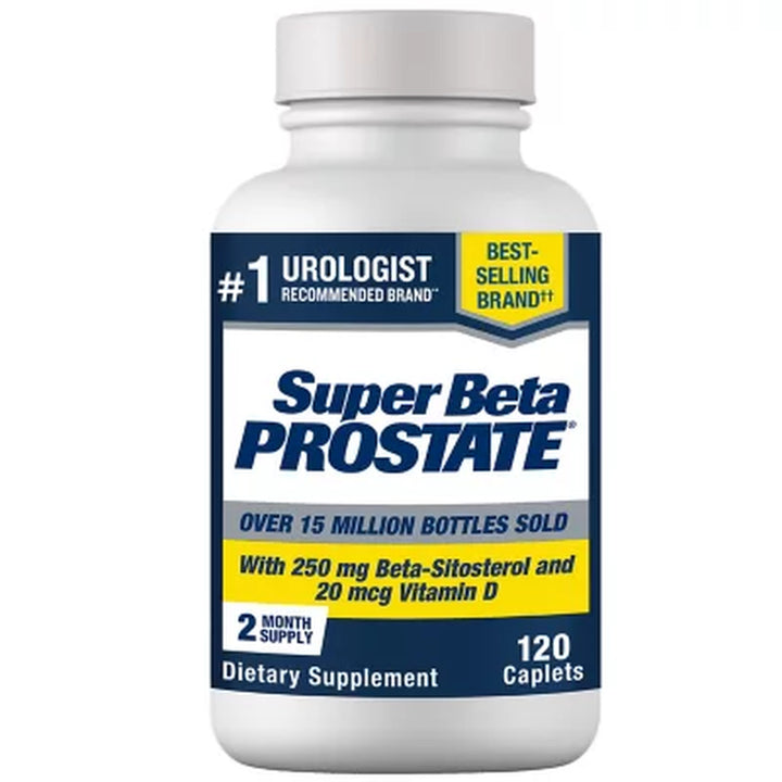 Super Beta Prostate Male Supplement with 250 Mg. Beta-Sitosterol Caplets 120 Ct.