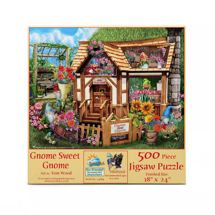 Sunsout Gnome Sweet Gnome 500 Pc Jigsaw Puzzle 23084