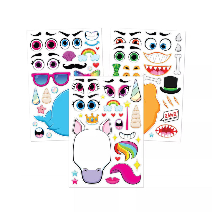 SYNCFUN 36 Pcs 10" Animal Mix and Match Make-A-Face Sticker Sheets Kids DIY Kits, Animals Kids Party Favor Supplies Craft