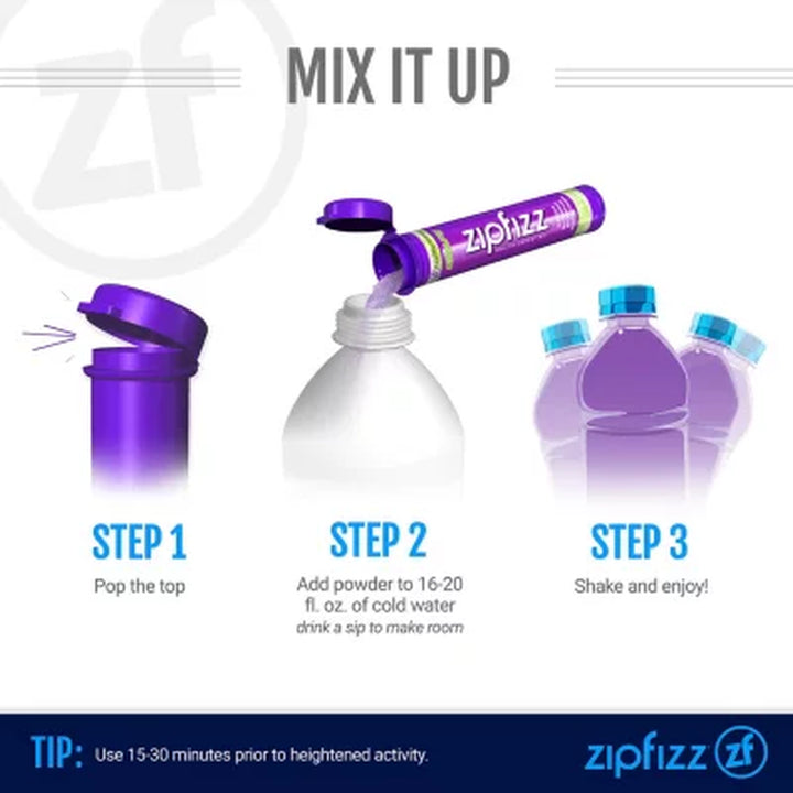 Zipfizz Energy Drink Mix, Grape 20 Ct.