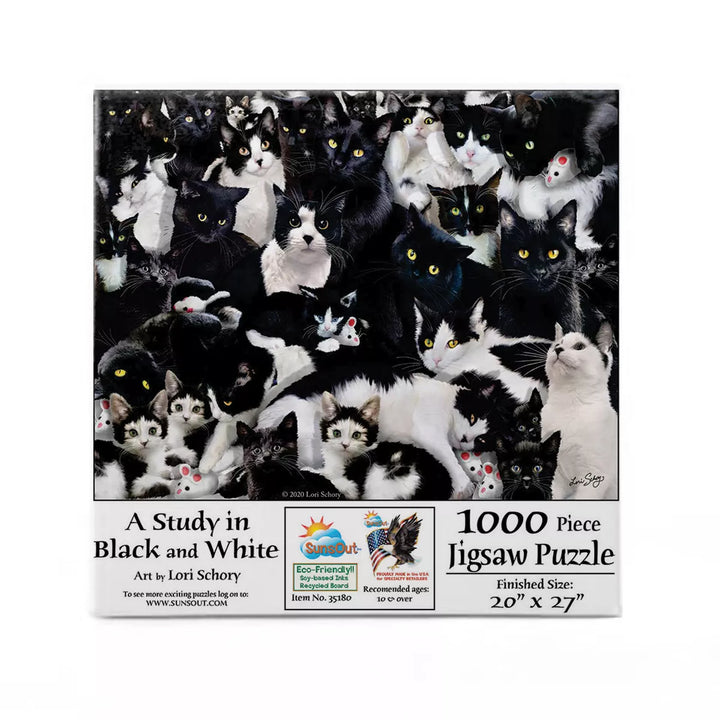 Sunsout Study in Black and White 1000 Pc Jigsaw Puzzle 35180