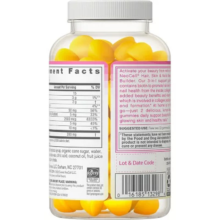 Neocell Hair, Skin & Nails Beauty Builder Gummies, 200 Mg. Collagen, Lemon 120 Ct.