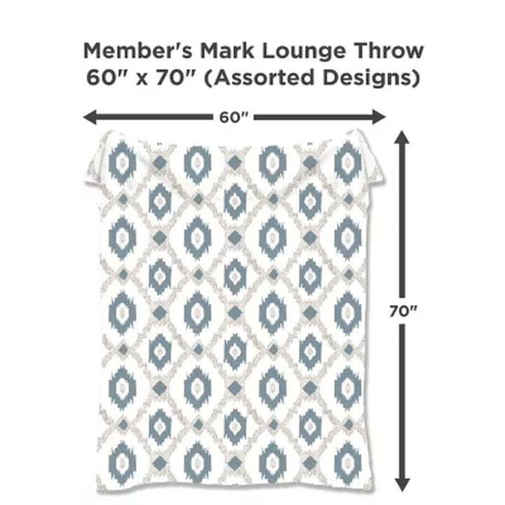 Member'S Mark Lounge Throw, 60" X 70", Seasonal Designs
