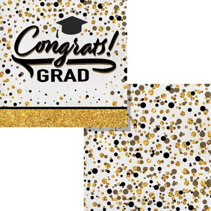 Artstyle Glittered Grad Paper Plates and Napkins Kit (285 Ct.)