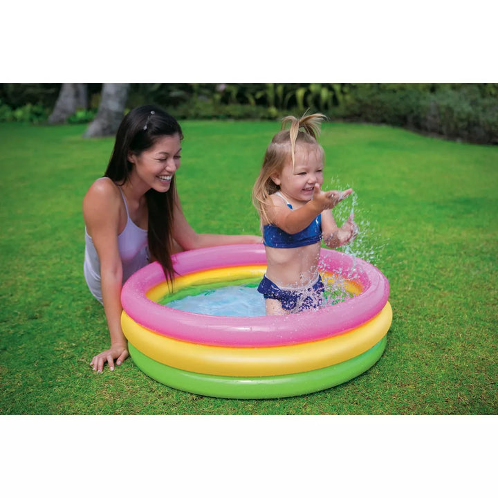 Intex 34In X 10In Sunset Glow Soft Inflatable Baby/Kids Swimming Pool (6 Pack)