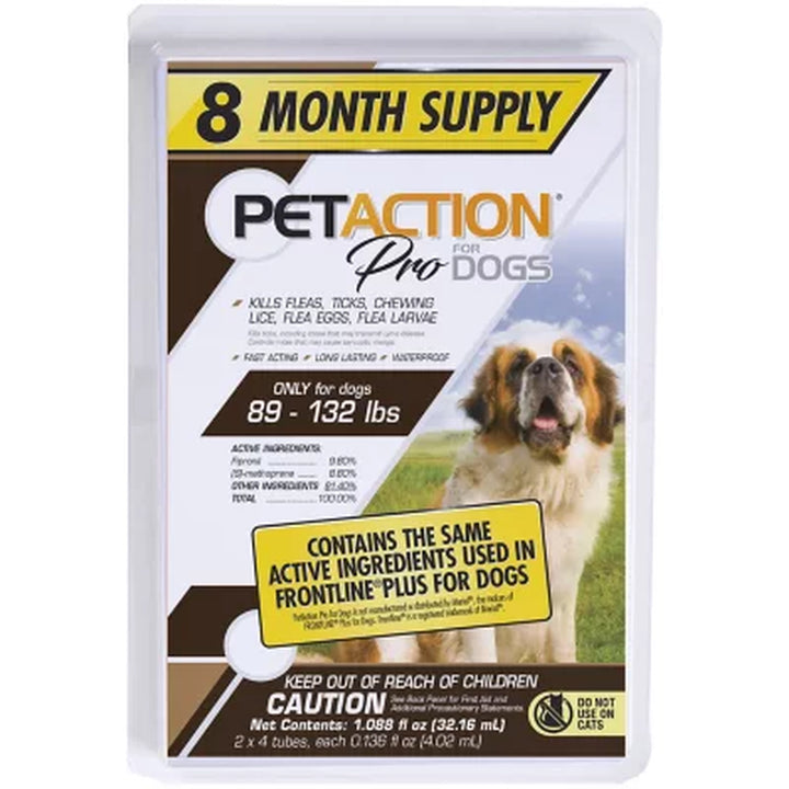 Petaction Pro for Dogs, 8 Doses (Choose Your Size)