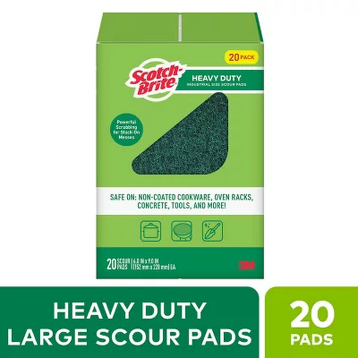 Scotch-Brite Heavy Duty Industrial Sized Scour Pads 20Ct.