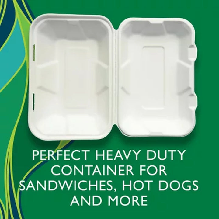 Hefty ECOSAVE Hoagie Hinged Lid Container 9" X 6", 75 Ct.