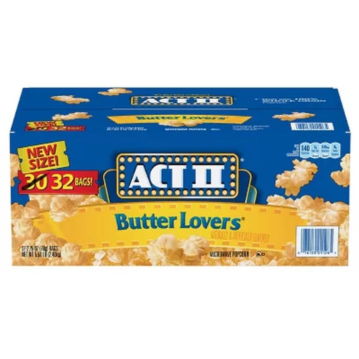 ACT II Butter Lovers Microwave Popcorn 2.75 Oz., 32 Pk.