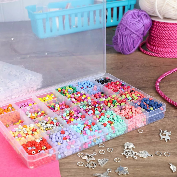 5026 Pieces Jewelry Making Supplies Set with Alphabet Beads, Charms, Rings, Scissor, String and Clear Storage Box