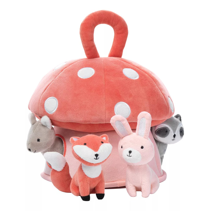 Lambs & Ivy Interactive Plush Mushroom House with Stuffed Animal Toys