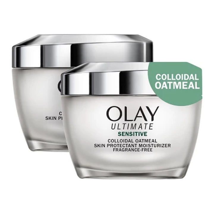 Olay Ultimate Soothing Face Moisturizer for Sensitive Skin, Fragrance-Free, 1.7 Oz., 2 Pk.