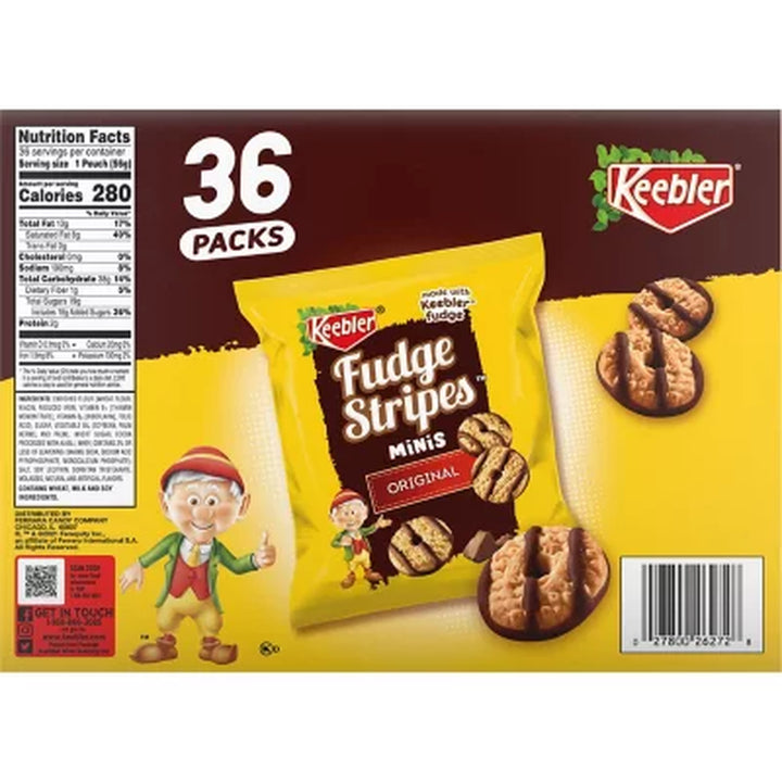 Keebler Mini Fudge Stripe Cookies, 2 Oz., 36 Pk.