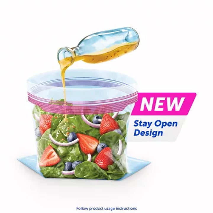 Ziploc Gallon & Storage Quart Bags with New Stay Open Design, 204 Ct.