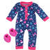 Sophia’S Hot Cocoa Pajama Onesie with Fuzzy Slippers for 18” Dolls, Navy/Hot Pink