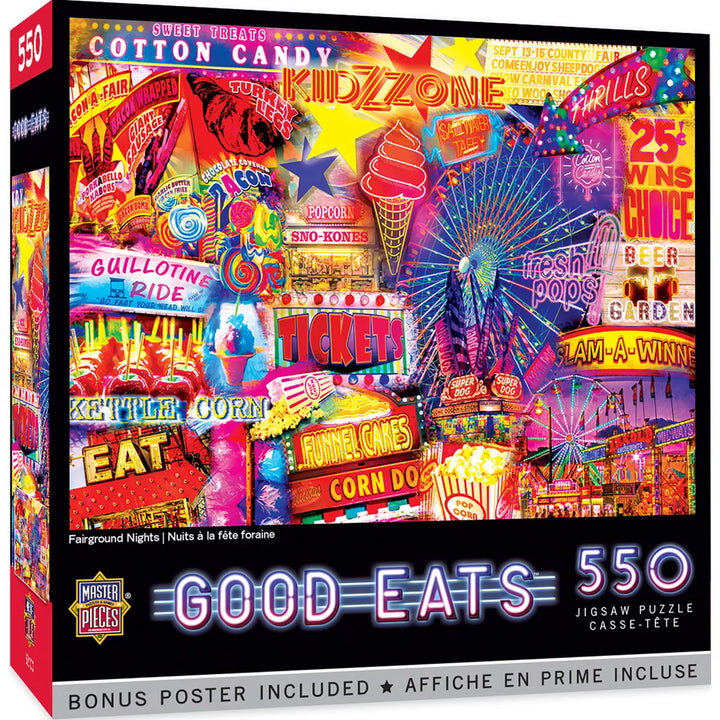 Masterpieces 550 Piece Jigsaw Puzzle - Fairground Nights - 18"X24".