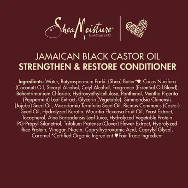 Shea Moisture Jamaican Black Castor Oil Strengthen & Restore Conditioner, 33.8 Oz.