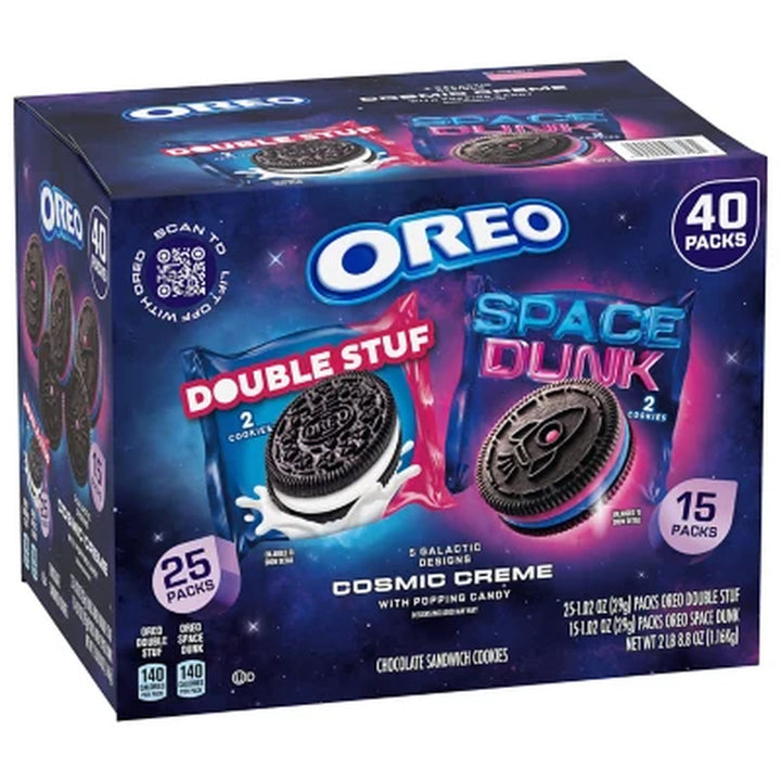 OREO Space Dunk & Double Stuf Sandwich Cookies, Variety Pack, 1.02 Oz., 40 Pk.