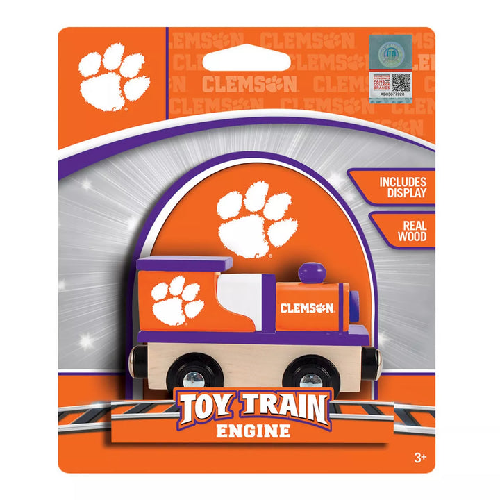 Masterpieces Officially Licensed NCAA Clemson Tigers Wooden Toy Train Engine for Kids.