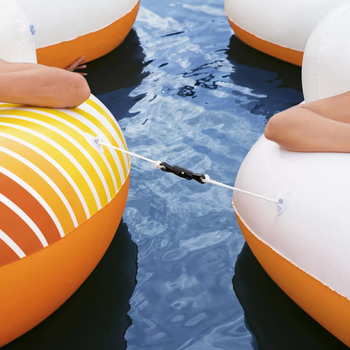 Bestway 43399E Hydro-Force Sunkissed Pool, Lake, River, Beach Inflatable PVC Clasp N Go Inner Tube Ring Float with Cup Holder, Orange and Yellow