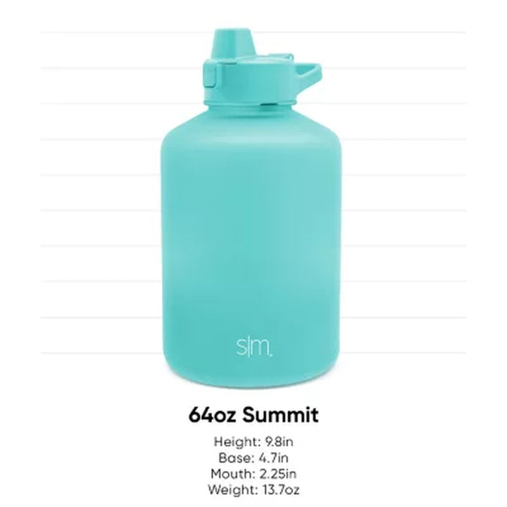 Simple Modern 64-Oz Tritan Plastic Summit with Simple Flip Straw Lid, Assorted Colors 2 Pk.