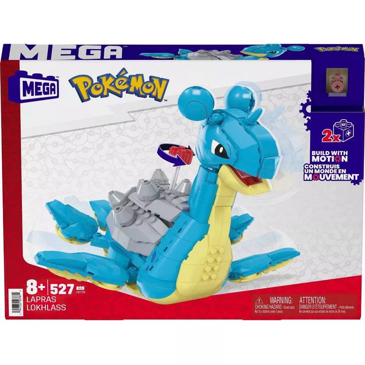 MEGA Pokemon Lapras Building Toy Kit with Action Figure - 527Pcs