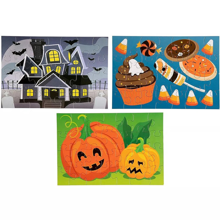 Blue Panda 36 Sheets Halloween Puzzles, 28-Piece Jigsaw Puzzle for Family Spooky Party Favor Toy Gifts, 5.5 X 8 In, 6 Designs