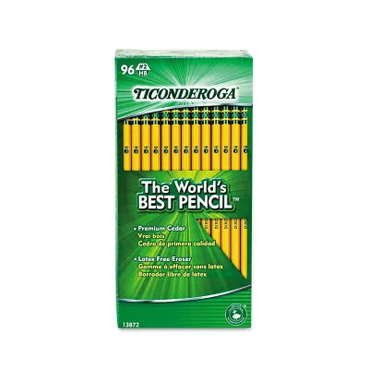 Ticonderoga Woodcase Pencil, HB #2, Yellow Barrel, 96Ct.