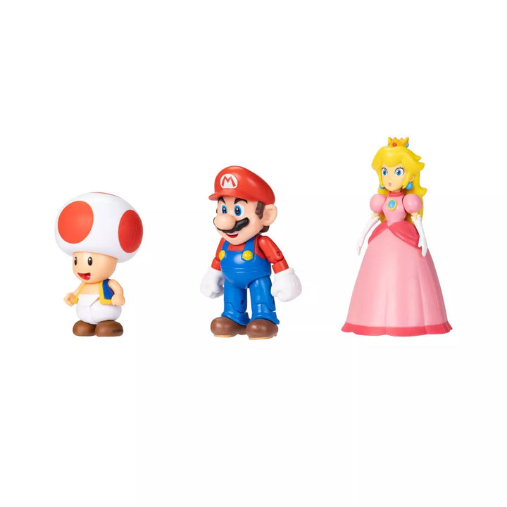 Nintendo Super Mario Toad, Mario, and Peach Action Figure Set - 3Pk (Target Exclusive)