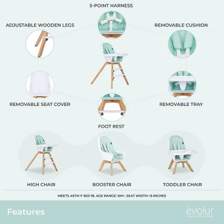 Evolur Multifunctional Zoodle High Chair (Choose Your Color)